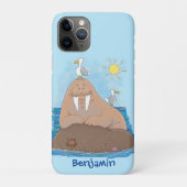 Funny happy walrus cartoon illustratie Case-Mate iPhone case (Achterkant)