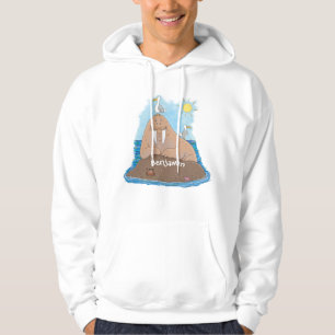 Funny happy walrus cartoon illustratie hoodie