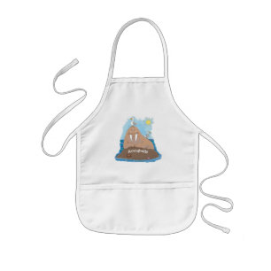 Funny happy walrus cartoon illustratie kinder schort