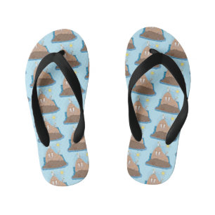 Funny happy walrus cartoon illustratie kinder teenslippers