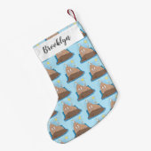 Funny happy walrus cartoon illustratie kleine kerstsok (Achterkant (Hangend))