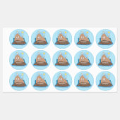 Funny happy walrus cartoon illustratie labels (Vel)