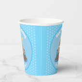 Funny happy walrus cartoon illustratie papieren bekers (Rechts)