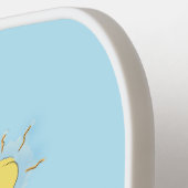 Funny happy walrus cartoon illustratie pickleball paddle (Links Detail)