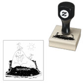 Funny happy walrus cartoon illustratie rubberstempel (Gestempeld)