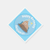 Funny happy walrus cartoon illustratie servet (Hoek)