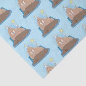 Funny happy walrus cartoon illustratie tissuepapier (Detail)