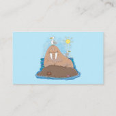 Funny happy walrus cartoon illustratie visitekaartje (Achterkant)