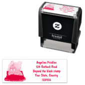 Funny happy walrus cartoon illustratie  zelfinktende stempel (In situ)