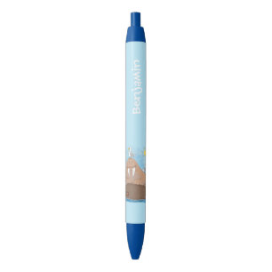 Funny happy walrus cartoon illustratie zwarte inkt pen