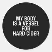 Funny Hard Cider  Ronde Sticker (Voorkant)