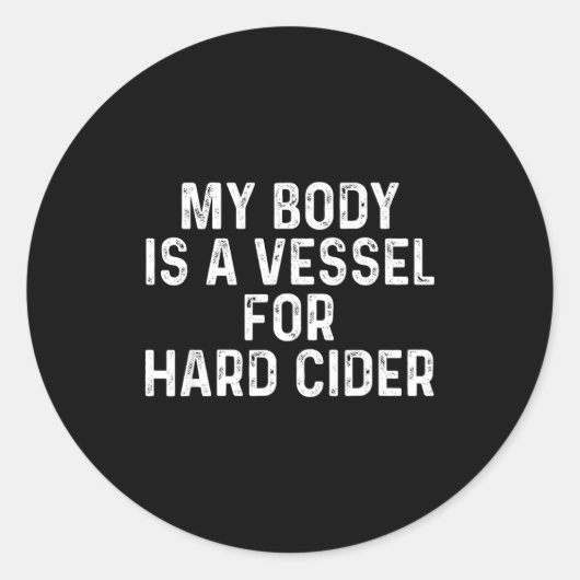 Funny Hard Cider Ronde Sticker (Voorkant)