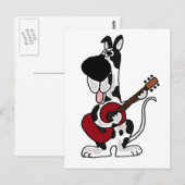 Funny Harlequin Great Dane Plays Guitar Briefkaart (Voorkant / Achterkant)