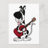 Funny Harlequin Great Dane Plays Guitar Briefkaart (Voorkant)