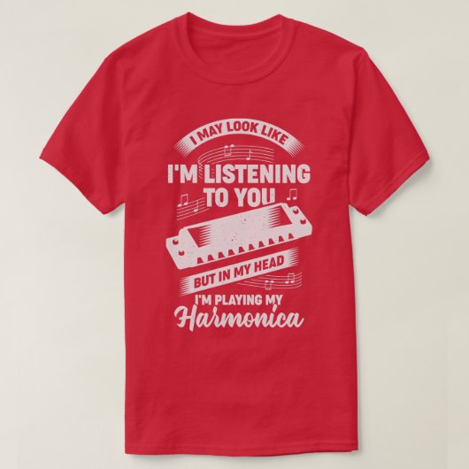 Funny Harmonica Player Musician Gift T-shirt (Design voorkant)