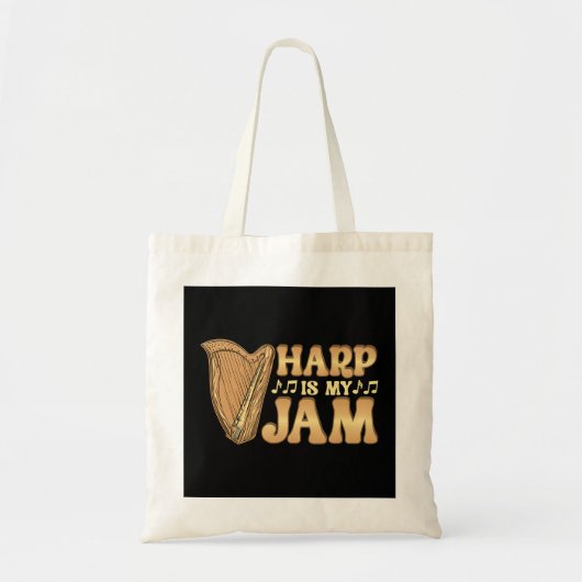 Funny Harp Player is mijn jam Harpist Musician Mus Tote Bag (Voorkant)