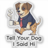 Funny Harrier Dog Business Suit Coffee  Sticker (Voorkant)
