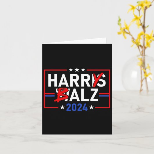 Funny Harris W 24 Harry B 2024 Meme Democraten Ste Kaart (Gele Bloem)