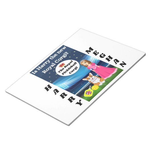 Funny Harry en Meghan Large Writing Pad Notitieblok (Schuin)