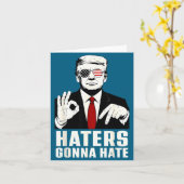 Funny Haters Gonna Hate 6 7 President 67 Trump Six Kaart (Gele Bloem)
