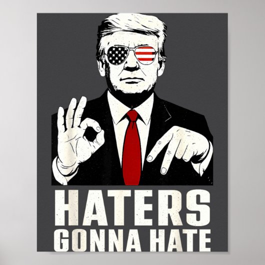 Funny Haters Gonna Hate 6 7 President 67 Trump Six Poster (Voorkant)