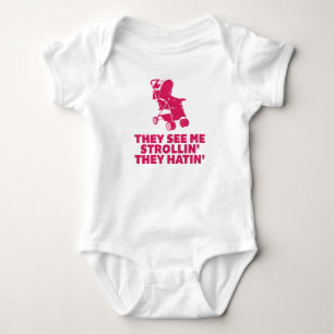 Funny Hatin' en Strollin' Baby Creeper Romper