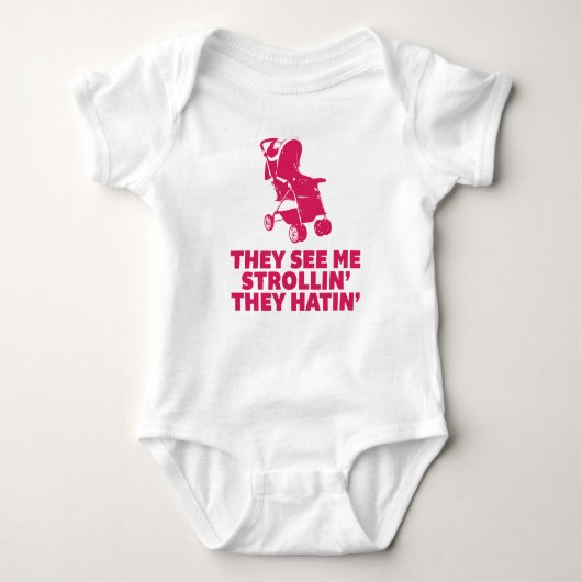 Funny Hatin' en Strollin' Baby Creeper Romper (Voorkant)