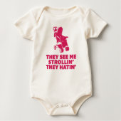 Funny Hatin' en Strollin' Baby Creeper Romper (Voorkant)