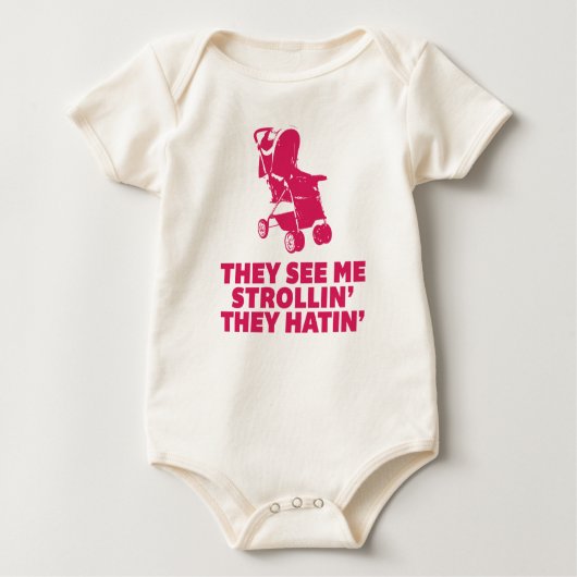 Funny Hatin' en Strollin' Baby Creeper Romper (Voorkant)