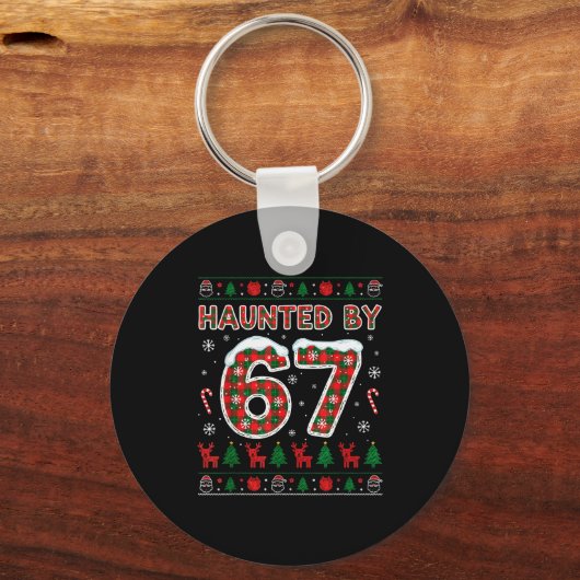 Funny Haunted By 67 Christmas Holiday Women Kids X Sleutelhanger (Voorkant)