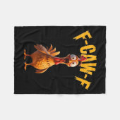 Funny Haunted Chicken F-caw-f Tee Fleece Deken (Voorkant (Horizontaal))