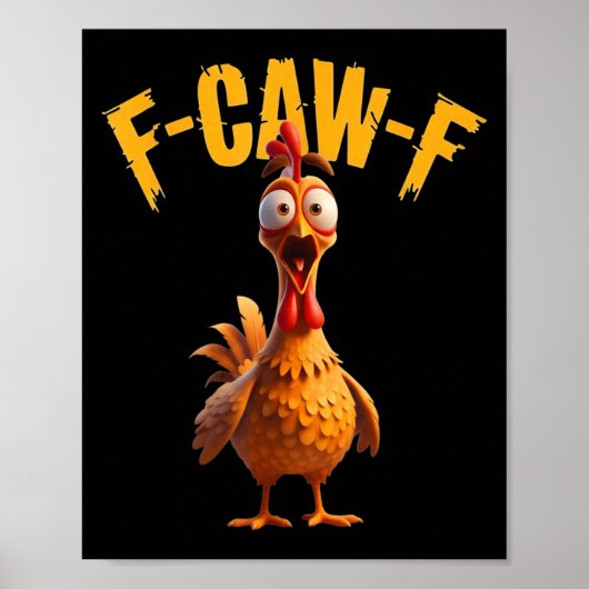 Funny Haunted Chicken F-caw-f Tee Poster (Voorkant)