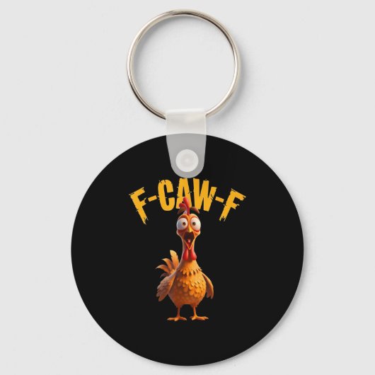 Funny Haunted Chicken F-caw-f Tee Sleutelhanger (Voorkant)