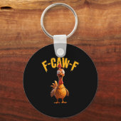 Funny Haunted Chicken F-caw-f Tee Sleutelhanger (Voorkant)