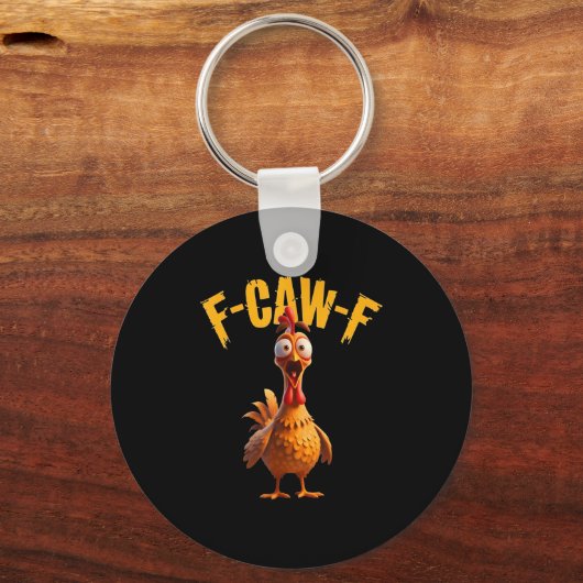 Funny Haunted Chicken F-caw-f Tee Sleutelhanger (Voorkant)