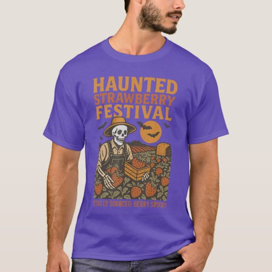 Funny Haunted Strawberry Festival Summerween Skele T-shirt (Voorkant)