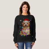 Funny Havanese Dog Santa Hat kerstlamliefhebber Trui (Voorkant volledig)