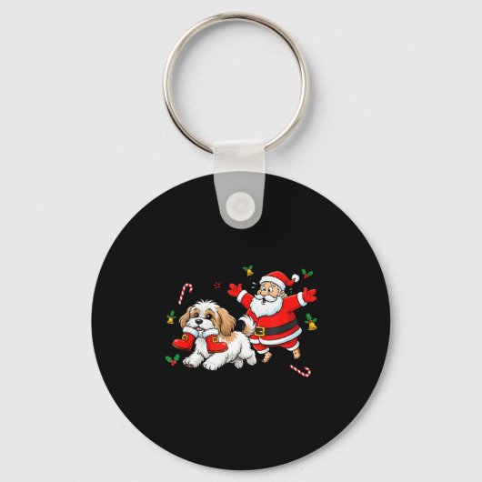 Funny Havanese Santa Claus Boots Christmas Womens Sleutelhanger (Voorkant)