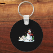 Funny Havanese Snowman Christmas Tree Xmas Womens Sleutelhanger (Voorkant)