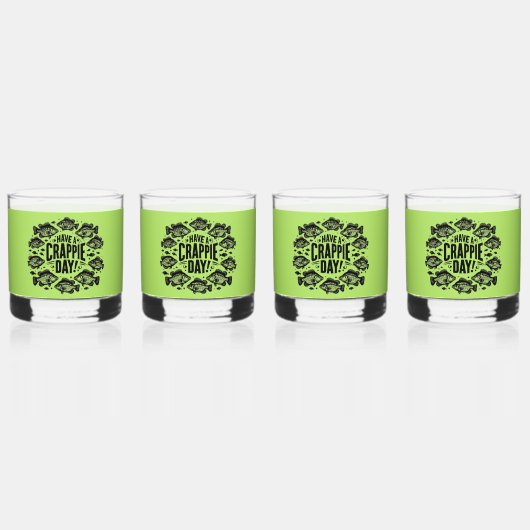 Funny Have a Crappie Day Fishing Whisky Glas (Achterkant)