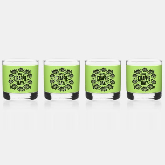 Funny Have a Crappie Day Fishing Whisky Glas (Voorkant)