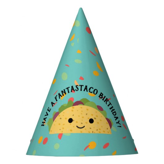 Funny have a Fantastaco Birthday Cute Kawaii Taco Feesthoedjes (Voorkant)