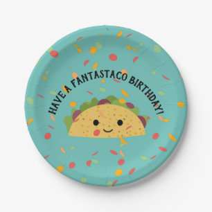 Funny have a Fantastaco Birthday Cute Kawaii Taco Papieren Bordje