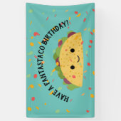 Funny have a Fantastaco Birthday Cute Kawaii Taco Spandoek (Verticaal)