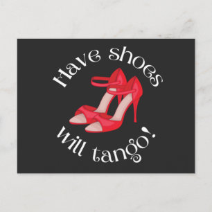 Funny have Shoes Will Tango Red Tango Shoes Briefkaart