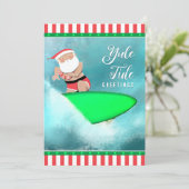 Funny Hawaii Surfing Beach kerstkaarten Feestdagenkaart (Staand voorkant)