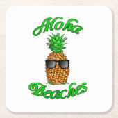 Funny Hawaiian Pineapple Aloha Beaches Kartonnen Onderzetters (Voorkant)