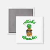 Funny Hawaiian Pineapple Aloha Beaches Magneet (Voorkant / Achterkant)