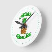 Funny Hawaiian Pineapple Aloha Beaches Ronde Klok (Hoek)