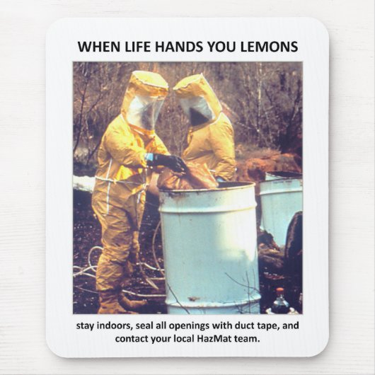 Funny Hazmat Biohazard Safety Adviseur Muismat (Voorkant)